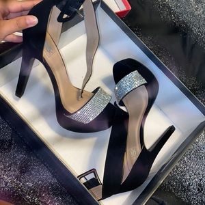 Black rhinestone heels🤩